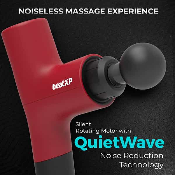 Beatxp Bolt Prime Tissue Massage Gun Percussion Muscle Massager For Full Body Pain Relief (Red)