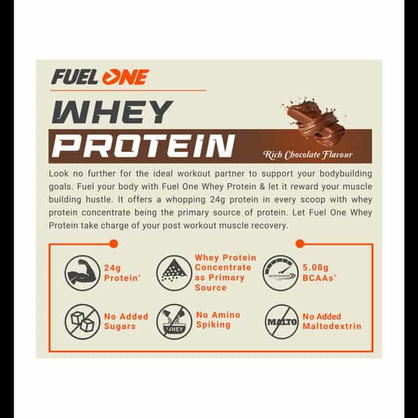 Fuelone Whey Protein Blend | Rich Chocolate | Pack Of 5 | 24G Protein Per Scoop