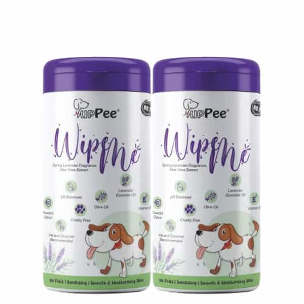 Puppee Wipe Me 200Pcs Pet Wet Wipes (Pack Of 2) With Lavender Essential | Vitamin E & Olive Oil