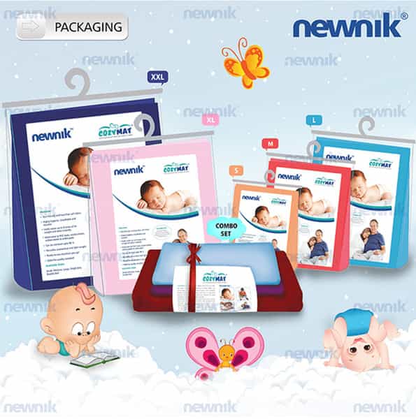 Newnik Cozymat Soft Water-Proof & Reusable Mat (Size: 70Cm X 50Cm) Firoza Small