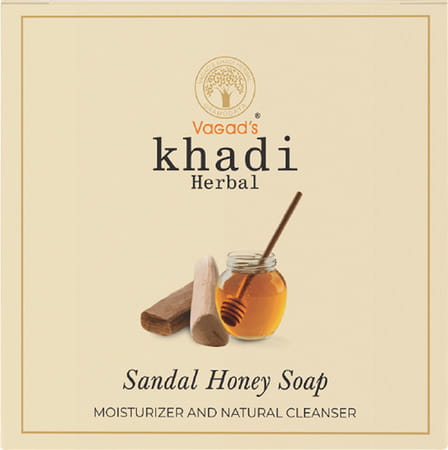 Vagad'S Khadi Sandal & Honey Soap 100gm | Nourishes Skin | Good For All Skin Types | Pack Of 3