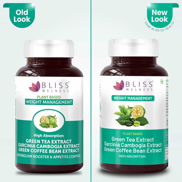 Bliss Welness Green Tea | Garcinia Cambogia | Green Coffee Bean | For Men And Women |60 Tablets