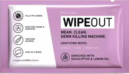 Myglamm Wipeout Sanitizing Wipes - 125g