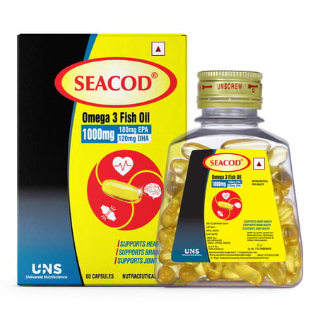 Seacod Omega 3 Fish Oil 1000mg Capsules 60 No'S