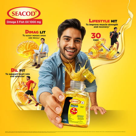 Seacod Omega 3 Fish Oil 1000mg Capsules 60 No'S