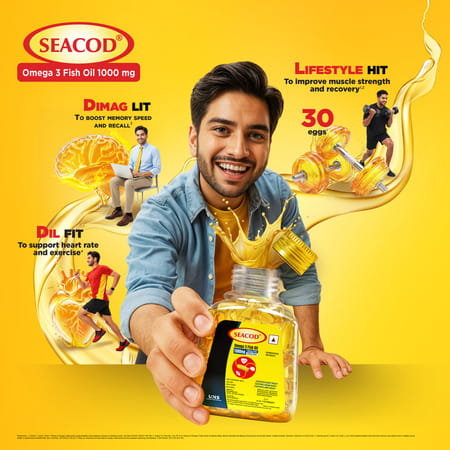 Seacod Omega 3 Fish Oil 1000mg Capsules 60 No'S