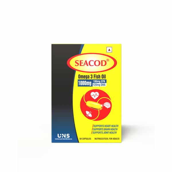 Seacod Omega 3 Fish Oil | 1000Mg | Fod Adults | 60 Softgels