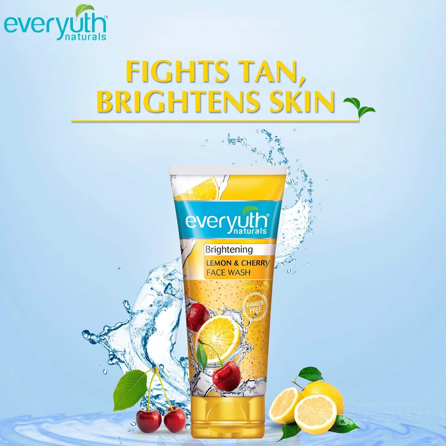 Buy EVERYUTH NATURALS BRIGHTENING LEMON & CHERRY FACE WASH 100G