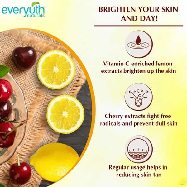 Everyuth Naturals Brightening Lemon & Cherry Face Wash - 100G
