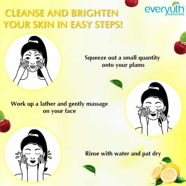 Everyuth Naturals Brightening Lemon & Cherry Face Wash - 100G