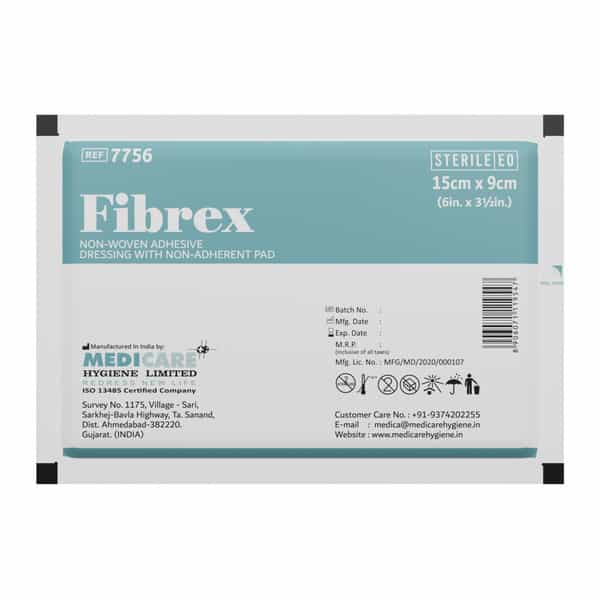Medica Fibrex Adhesive Dressing With Non-Adherent Pad 9Cm X 15Cm - Soft & Breathable Wound Care