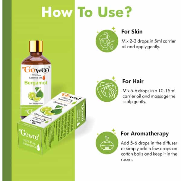 Pack Of 2 Bergamot Essential Oil And Walnut Oil - 100% Pure & Natural Oil