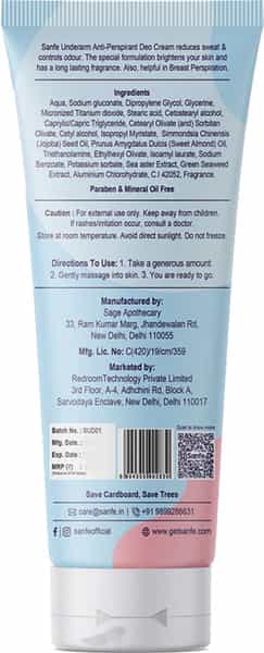 Sanfe Anti-Perspirant Deo Cream - 60 Gm