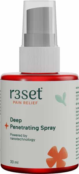 R3set Natural Pain Relief Spray | Fast Relief For Muscle Back Knee Neck & Joint Pain - 30Ml
