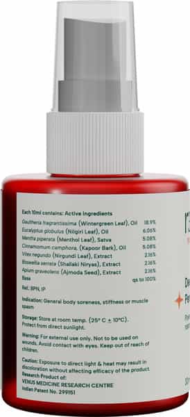 R3set Natural Pain Relief Spray | Fast Relief For Muscle Back Knee Neck & Joint Pain - 30Ml