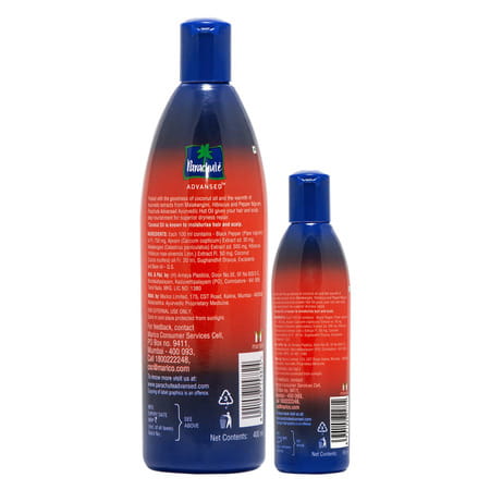 Parachute Advansed Ayurvedic Hot Oil | Warming Coconut Hair Oil | 400 Ml + 90 Ml