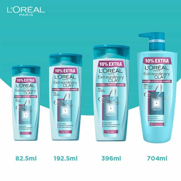 L'oreal Paris Extraordinary Clay Shampoo Bottle Of 704 Ml