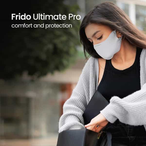 Frido Ultimate Pro Copper Mask|Metallic Gray|Nose Clip|Washable|Imported|Small Size (Pack Of 1)