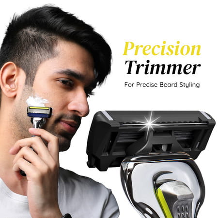 Letsshave Pro 6 Advance Razor Trial Kit For Men -Advance Blade + Razor Handle& Cap + Shave Foam