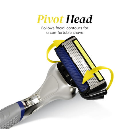 Letsshave Pro 6 Advance Razor Trial Kit For Men -Advance Blade + Razor Handle& Cap + Shave Foam