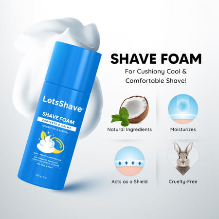 Letsshave Pro 6 Advance Razor Trial Kit For Men -Advance Blade + Razor Handle& Cap + Shave Foam