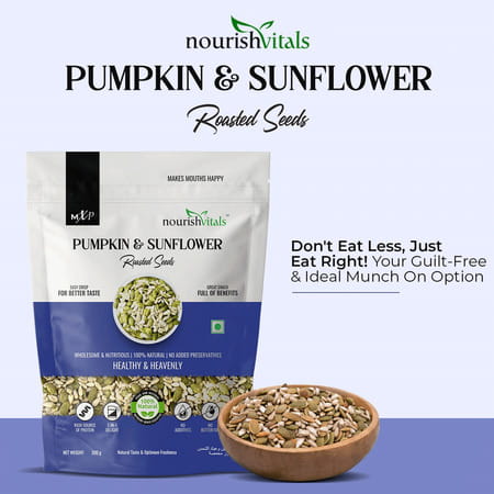 Nourishvitals Healthy Munching Combo Pumpkin And Sunflower Cranberry Fruit Dried Candy (200gm Each)