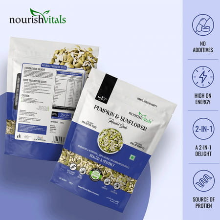 Nourishvitals Healthy Munching Combo Pumpkin And Sunflower Cranberry Fruit Dried Candy (200gm Each)