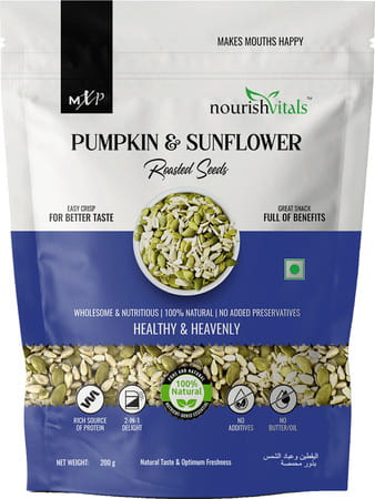 Nourishvitals Healthy Munching Combo Pumpkin And Sunflower Cranberry Fruit Dried Candy (200gm Each)
