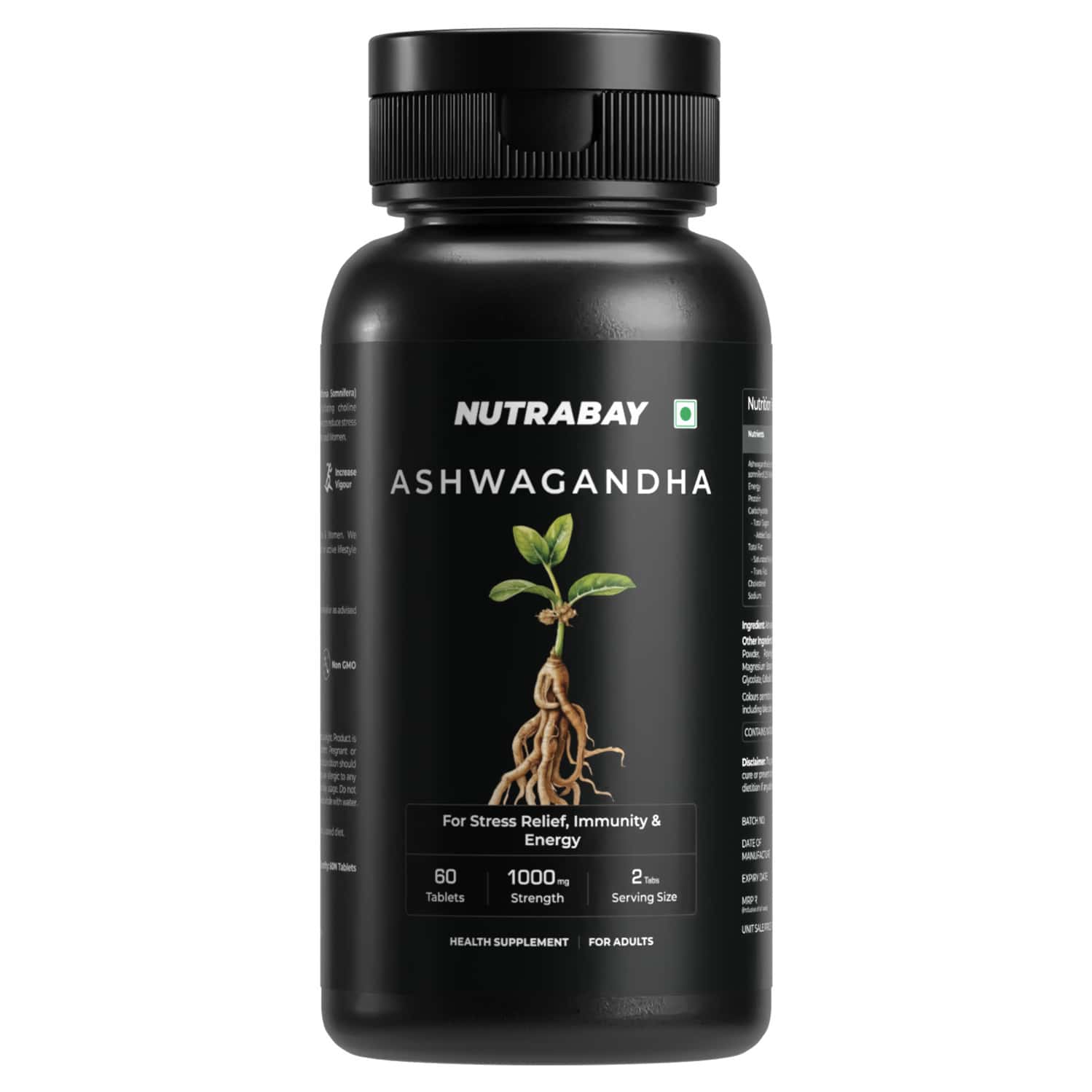 Nutrabay Wellness Ashwagandha Extract Tablet (withania Somnifera) 1000mg - 60 Veg Tablets