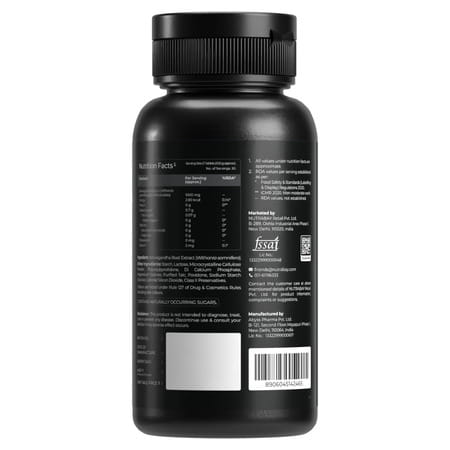 Nutrabay Wellness Ashwagandha Extract Tablet (Withania Somnifera) 1000mg - 60 Veg Tablets