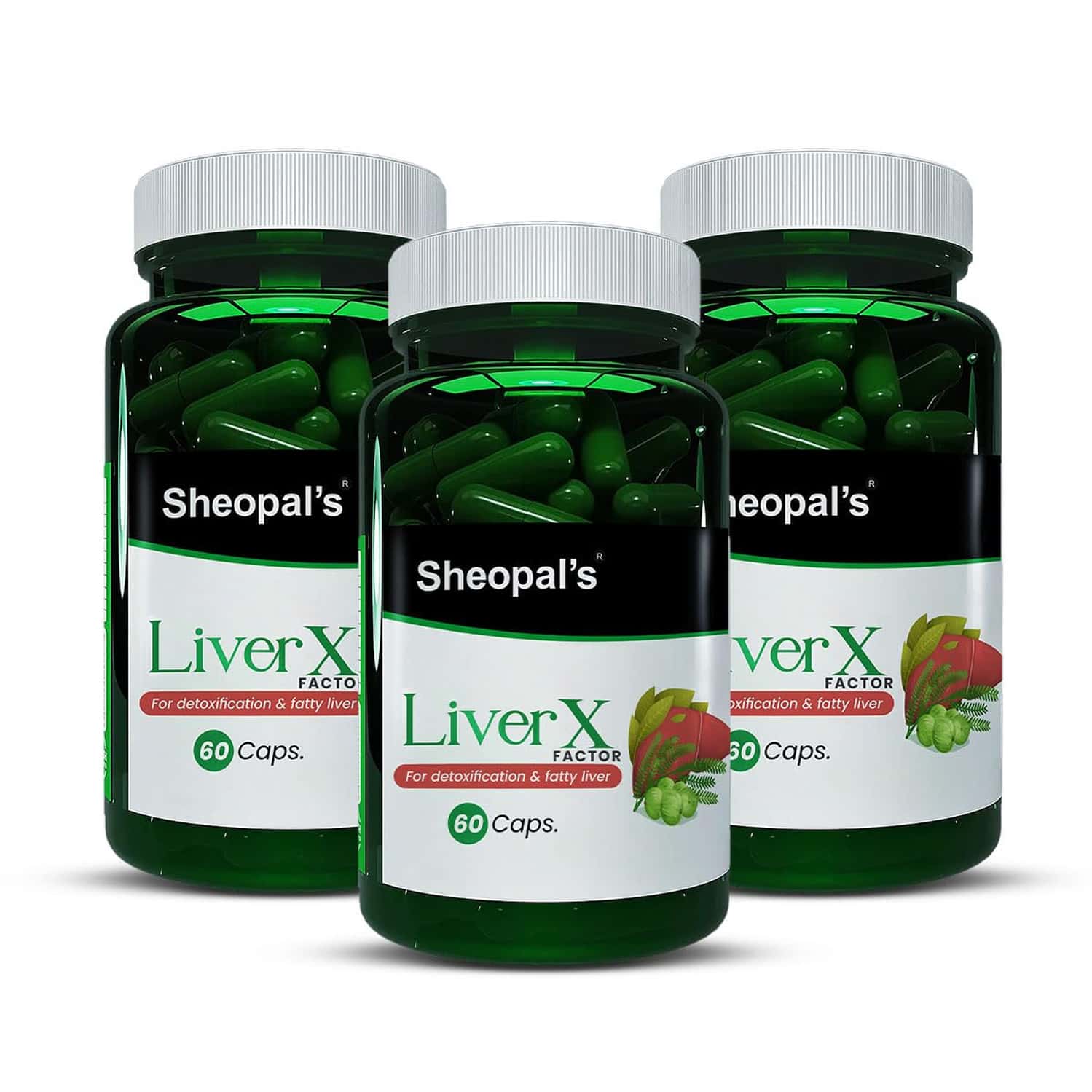 Sheopal's Liver X Factor Ayurvedic Fatty Liver Supplement | 60 Capsules | Pack Of 3