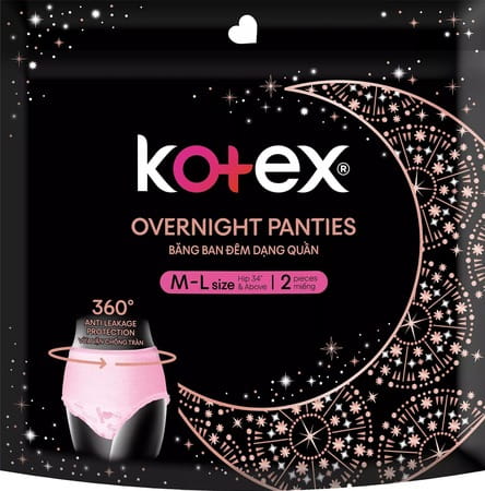 Kotex Overnight Panties -Periodwear For Sanitary Protection - M/L (4 Count)