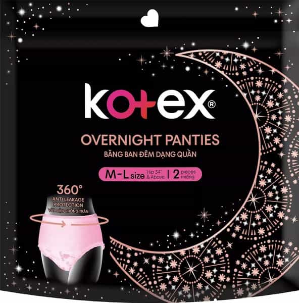 Kotex Overnight Panties -Periodwear For Sanitary Protection - M/L (4 Count)