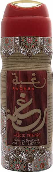 Lattafa Raghba Wood Intense Imported Long Lasting Perfumed Deodorant Spray 200Ml