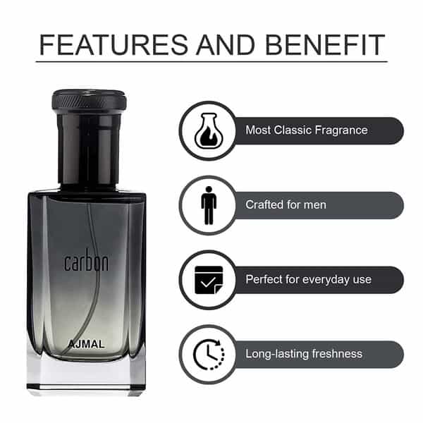 Ajmal Wisal Dhahab Edp 50Ml Perfume For Men And Carbon Edp 100Ml Perfume For Men