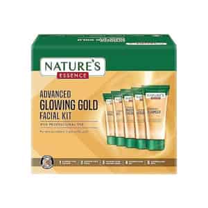 Nature's Essence Glowing Gold++ Facial Kit | Bright Glowing Skin | 24k Gold & Saffron Infused | 250g