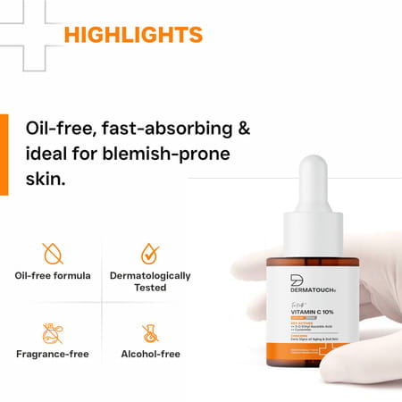 Dermatouch Vitamin C 10% Serum With Cycloretin - Brightening | Firming & Anti-Aging Serum - 20ml
