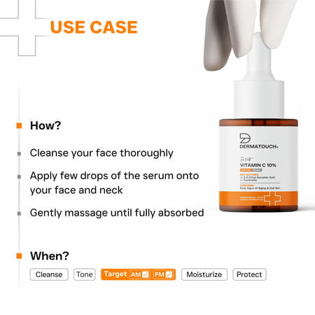 Dermatouch Vitamin C 10% Serum With Cycloretin - Brightening | Firming & Anti-Aging Serum - 20ml