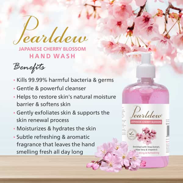 Pearldew Japanese Cherry Blossom Hand Wash 500 Ml | Neem & Tulsi (Pack Of 2)