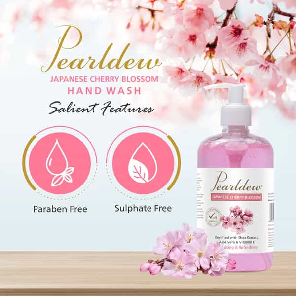 Pearldew Japanese Cherry Blossom Hand Wash 500 Ml | Neem & Tulsi (Pack Of 2)