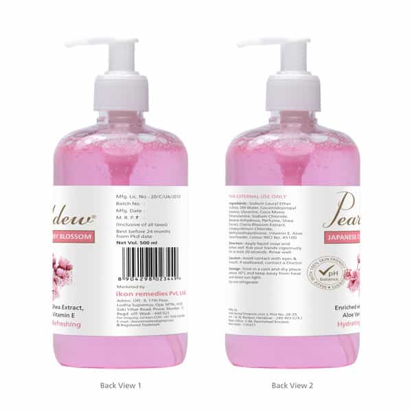 Pearldew Japanese Cherry Blossom Hand Wash 500 Ml | Neem & Tulsi (Pack Of 2)