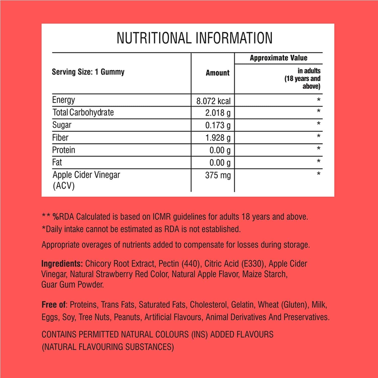 Buy Purna Gummies Sugar Free Apple Cider Vinegar Weight Loss Gummies