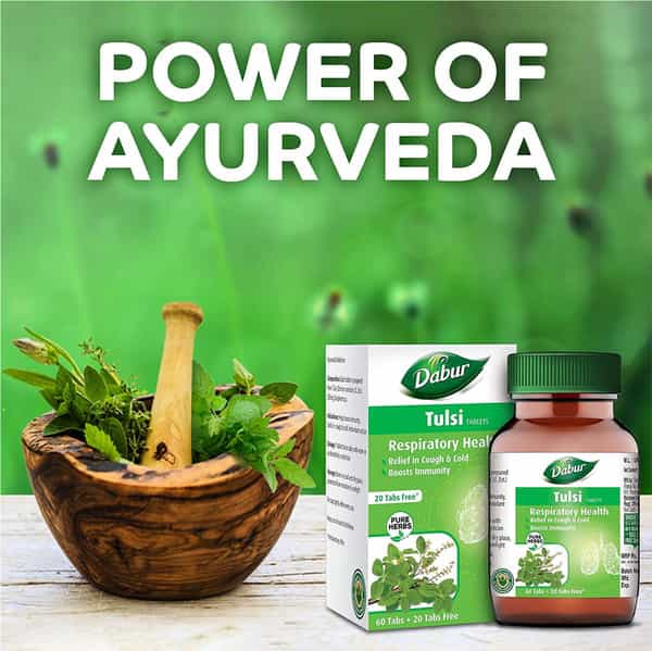Dabur Tulsi Tablet - 60 Tablets (Get 20 Tablets Free)