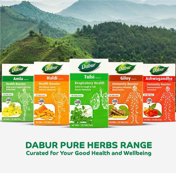 Dabur Tulsi Tablet - 60 Tablets (Get 20 Tablets Free)