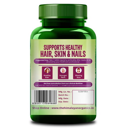 Vlado'S Himalayan Organics Biotin 10000mcg For Healthy Hair And Skin - 120 Tablets