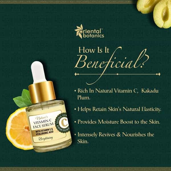 Oriental Botanics Nature's Vitamin C Brightening Face Serum With Vitamin E And Hyaluronic Acid-20 Ml