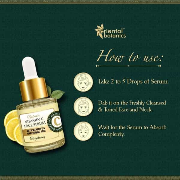 Oriental Botanics Nature's Vitamin C Brightening Face Serum With Vitamin E And Hyaluronic Acid-20 Ml
