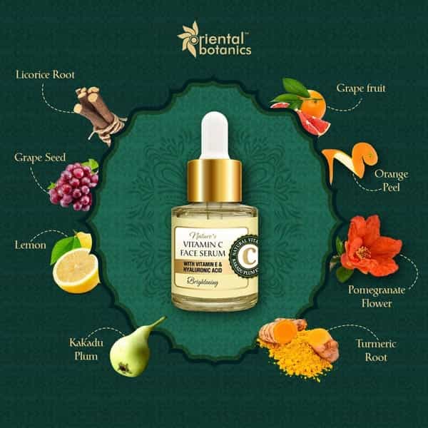 Oriental Botanics Nature's Vitamin C Brightening Face Serum With Vitamin E And Hyaluronic Acid-20 Ml