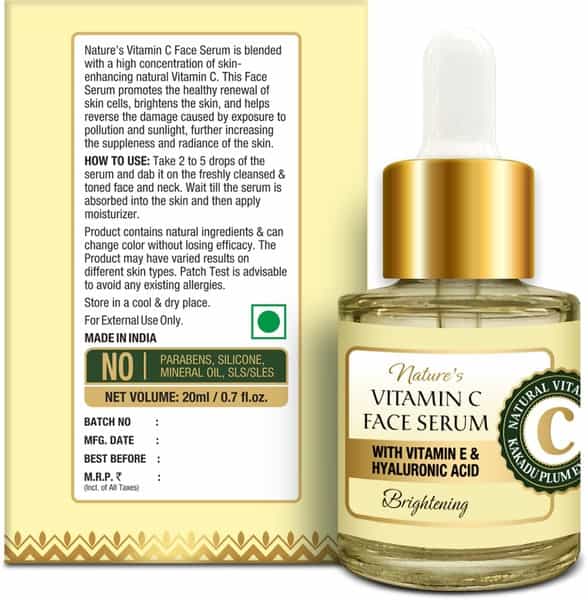 Oriental Botanics Nature's Vitamin C Brightening Face Serum With Vitamin E And Hyaluronic Acid-20 Ml