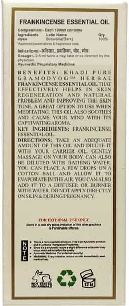 Khadi Pure Herbal Frankincense Essential Oil - 15Ml